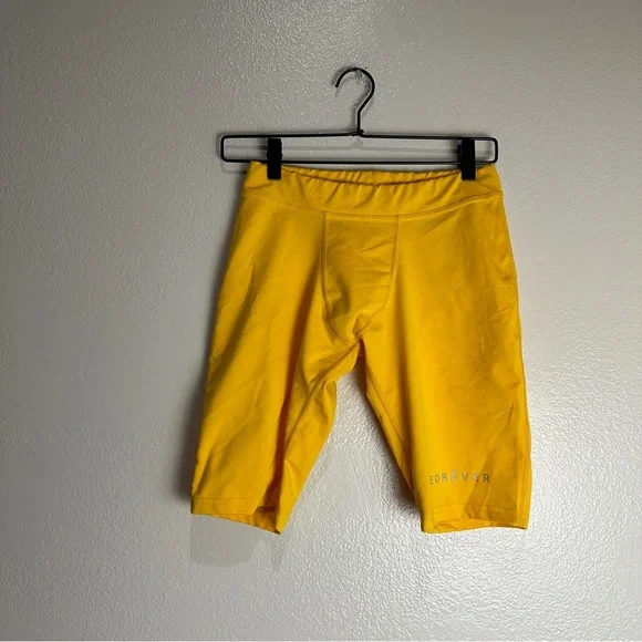 Leomicci Yellow Running Tights Compression Shorts Luxury Activewear Size Small - Picture 1 of 6